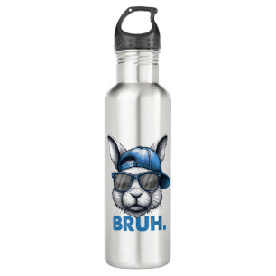 Bunny Face Bruh Meme Funny Saying Bro Greeting Eas 710 Ml Water Bottle