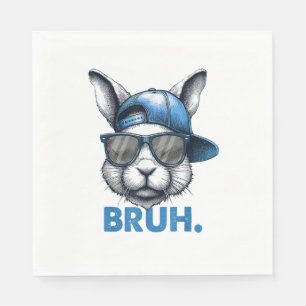 Bunny Face Bruh Meme Funny Saying Bro Greeting Eas Napkin