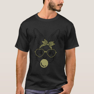 Bunny Face Camouflage Glasses Bubble Gum Easter Da T-Shirt