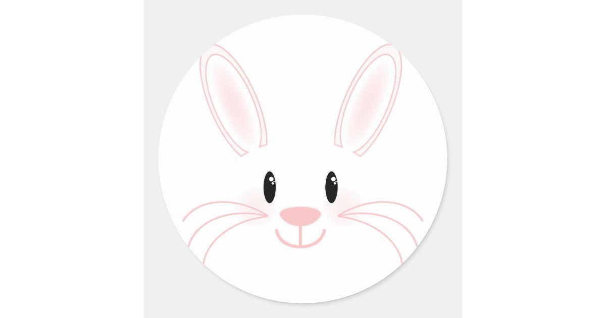 Bunny Face Classic Round Sticker | Zazzle.com.au