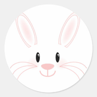 Bunny Face Classic Round Sticker