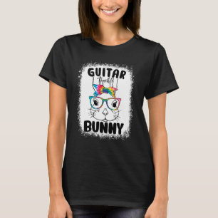 Bunny Face Guitar Teacher Glasses Teacher Easter D T-Shirt