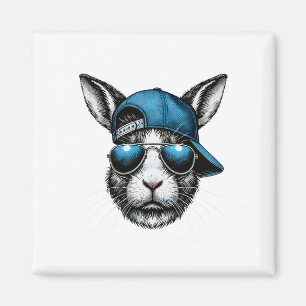 Bunny Face Hat Sungles Happy Easter Day Boy Kid 1 Magnet
