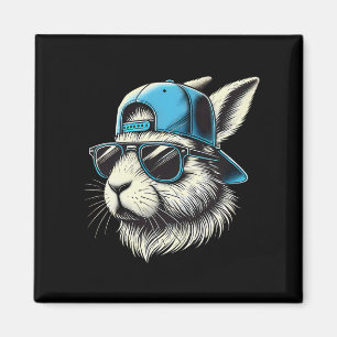 Bunny Face Hat Sungles Happy Easter Day Boy Kid Magnet