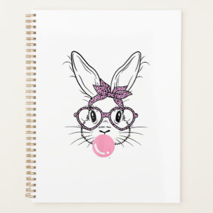 Bunny Face Leopard Glasses Bubble Gum Easter Day G Planner