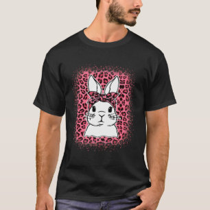 Bunny Face Leopard Pink Glasses Easter Day 2022 Wo T-Shirt
