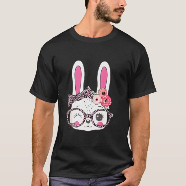 Bunny Face Leopart Print Easter Basket Stuffer for T-Shirt (Front)