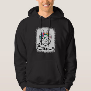 Bunny Face LPN Glasses Nurse Easter Day Hoodie
