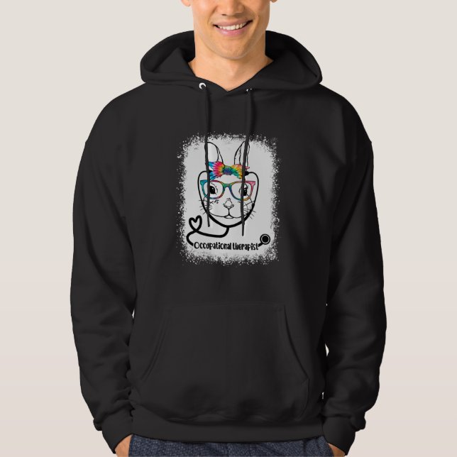 Bunny Face Occupational Therapist Glasses Nurse Ea Hoodie (Front)