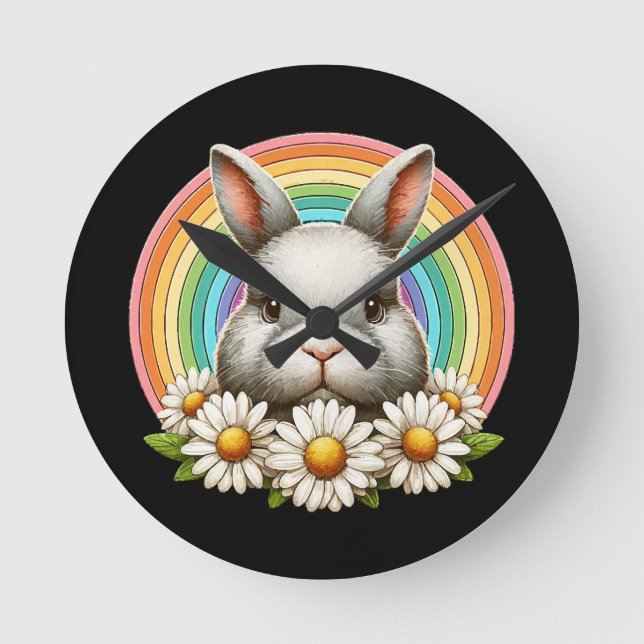 Bunny Face Round Clock (Front)