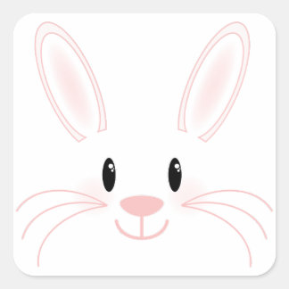 Bunny Face Square Sticker
