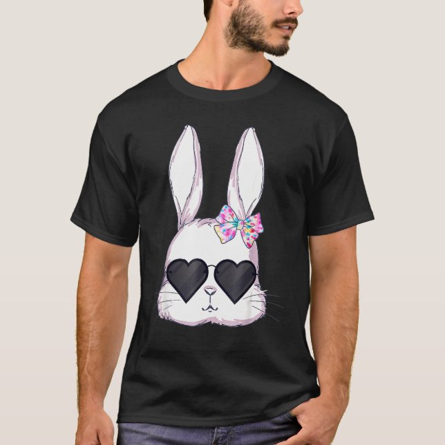 Bunny Face Sunglasses Easter Day For Boys Men Kids T-Shirt (Front)