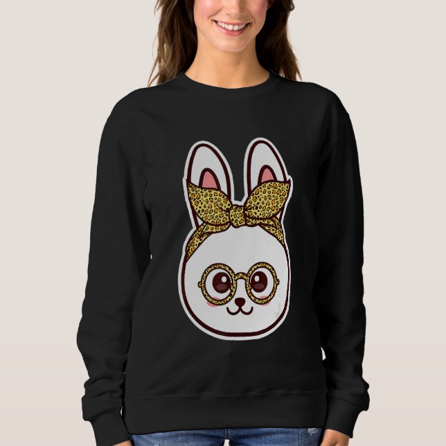 Bunny Face Sunglasses Tie Dye Glasses Headband Eas Sweatshirt (Front)