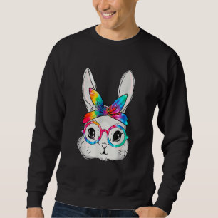 Bunny Face Sunglasses Tie Dye Glasses Headband Eas Sweatshirt