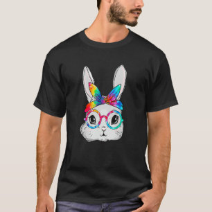 Bunny Face Sunglasses Tie Dye Glasses Headband Eas T-Shirt