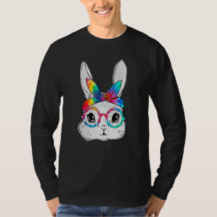 Bunny Face Sunglasses Tie Dye Glasses Headband Eas T-Shirt