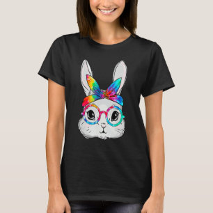 Bunny Face Sunglasses Tie Dye Glasses Headband Eas T-Shirt