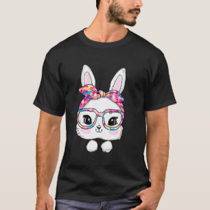 Bunny Face Sunglasses Tie Dye Glasses Headband Eas T-Shirt