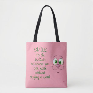 Bunny face, w/quote on tote bag