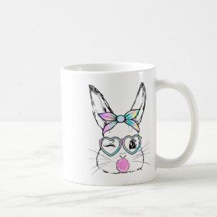 Bunny Face Wink Eyes Bandanna Heart Gles Bubblegum Coffee Mug