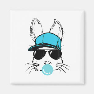 Bunny Face With Hat Sungles Bubble Gum Easter Day Magnet