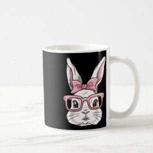 Bunny Face With Pink Sungles Bow Tie Easter Day Gi Coffee Mug