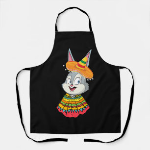 Bunny Face With Sombrero Hat Cinco De Mayo Easter  Apron