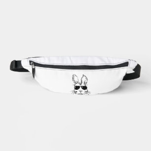 Bunny Face With Sunglasses Easter Day for Boys Men Bum Bags