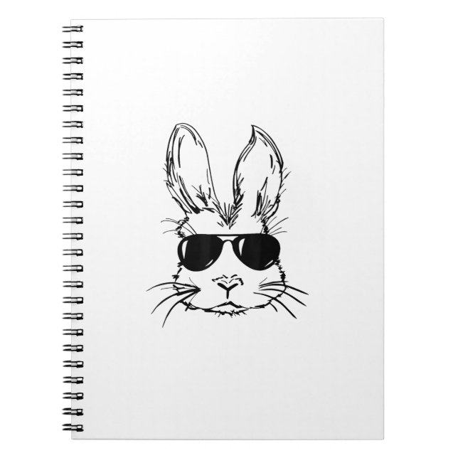 Bunny Face With Sunglasses Easter Day for Boys Men Notebook (Front)