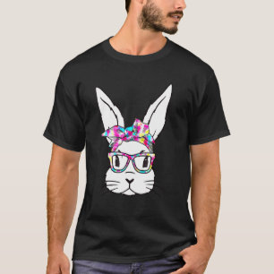 Bunny Face With Sunglasses Easter Day For Boys Men T-Shirt