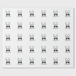 Bunny Face With Sunglasses Easter Day for Boys Men Wrapping Paper