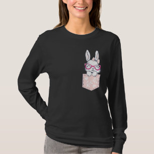 Bunny Face With Sunglasses For Girls Women Kids Ea T-Shirt