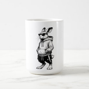 Bunny Face With Sunglasses Happy Easter Day Coffee Mug