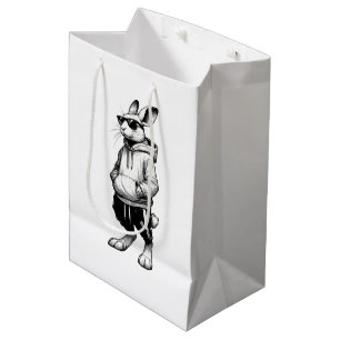 Bunny Face With Sunglasses Happy Easter Day Medium Gift Bag