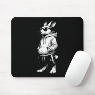 Bunny Face With Sunglasses Happy Easter Day Mouse Pad