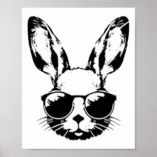 Bunny Face With Sungles Easter Day For Boys Kids M Poster
