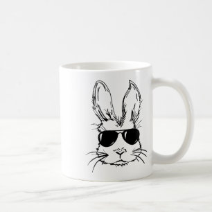 Bunny Face With Sungles Easter Day For Boys Men Ki Coffee Mug
