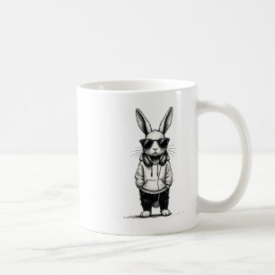 Bunny Face With Sungles Easter Day For Boys Men Mu Coffee Mug