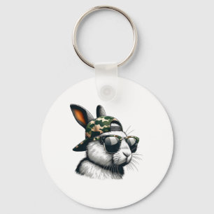 Bunny Face With Sungles Easter Day For Boys Mens K Key Ring