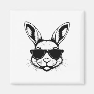Bunny Face With Sungles Easter Day For Boys Mens K Magnet