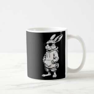 Bunny Face With Sungles Easter Day Rabbit Men Boys Coffee Mug