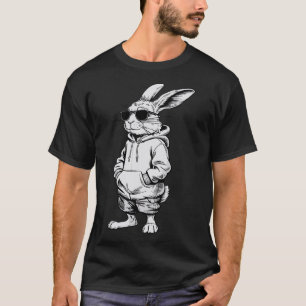 Bunny Face With Sungles Easter Day Rabbit Men Boys T-Shirt