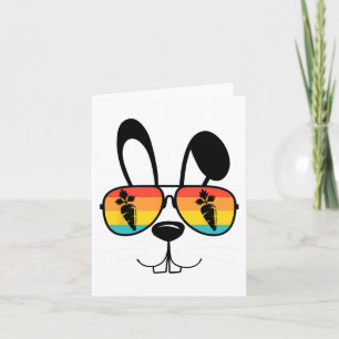 Bunny Face With Sungles For Boys Men Kids Easter D Card