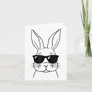 Bunny Face With Sungles For Boys Men Kids Easter D Card