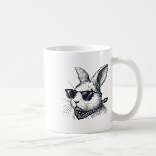 Bunny Face With Sungles For Boys Men Kids Easter D Coffee Mug