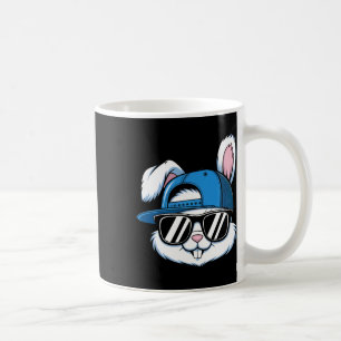 Bunny Face With Sungles For Boys Men Kids Easter D Coffee Mug