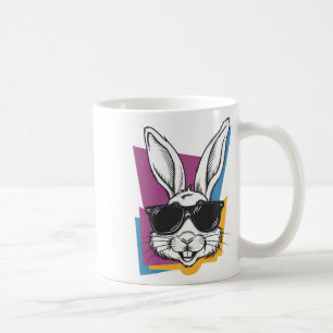 Bunny Face With Sungles For Boys Men Kids Easter D Coffee Mug