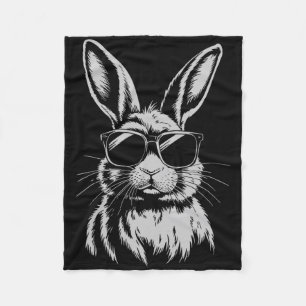 Bunny Face With Sungles For Boys Men Kids Easter D Fleece Blanket