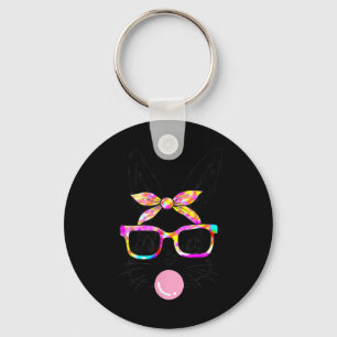 Bunny Face With Sungles For Boys Men Kids Easter D Key Ring
