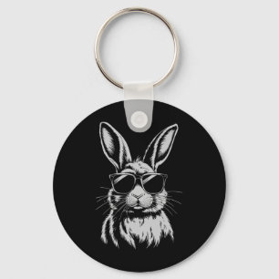 Bunny Face With Sungles For Boys Men Kids Easter D Key Ring